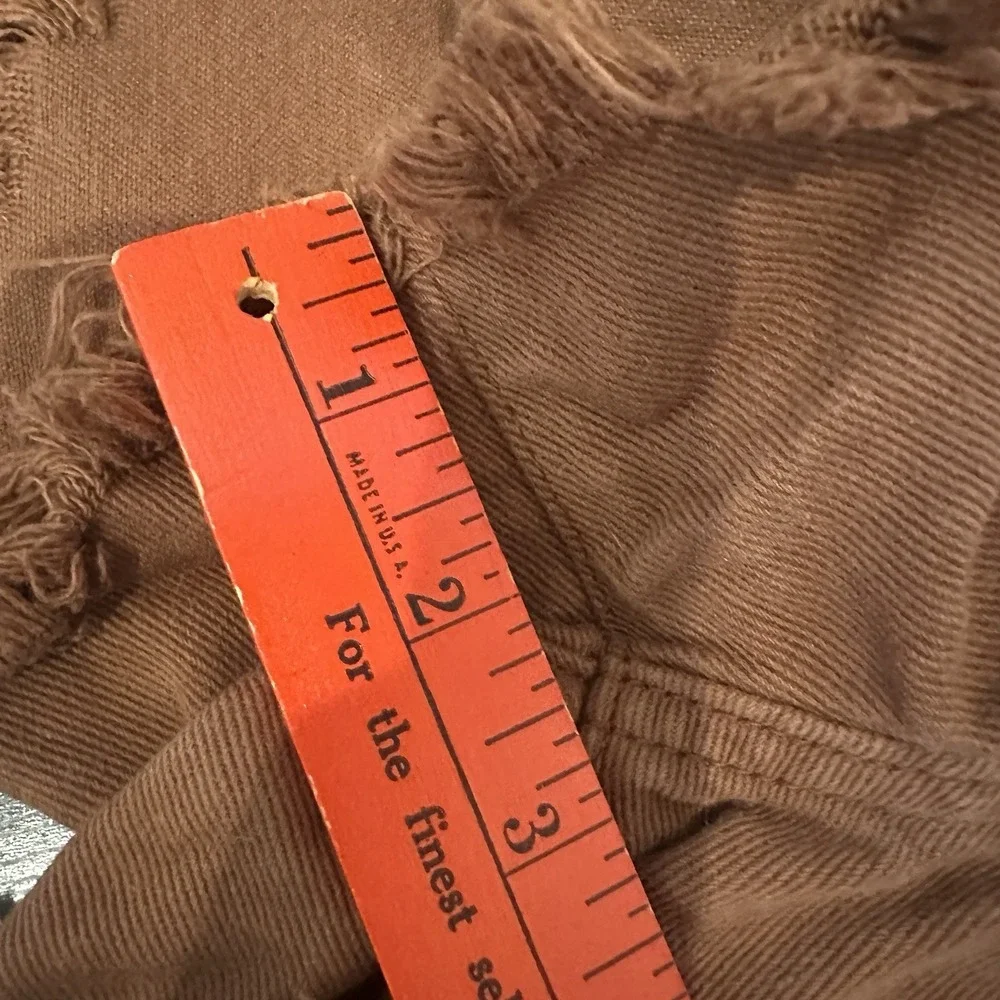 Cotton: On The Frayed Mid Rise Brown Cut Off‎ shorts Women's Size 2